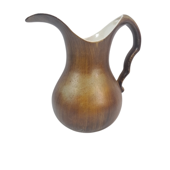 Vintage Haeger Pottery USA Gold/Brown Pitcher With Handle 9" - Picture 2 of 12